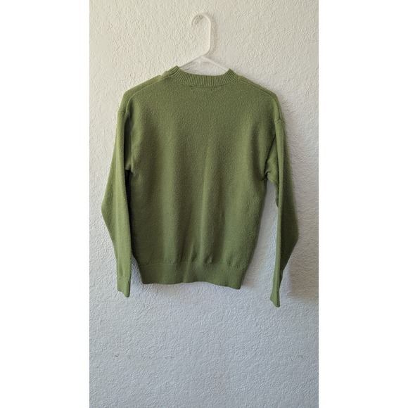 Witty Fox Smiley Face Sweater Trendy Knit Pullover Green‎ XS - Picture 2 of 8